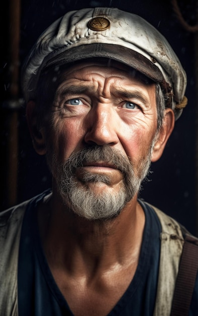 Portrait of a mature aged merchant marine man