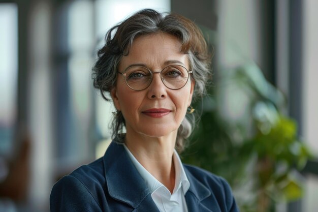 Portrait of mature businesswoman in head and shoulders view