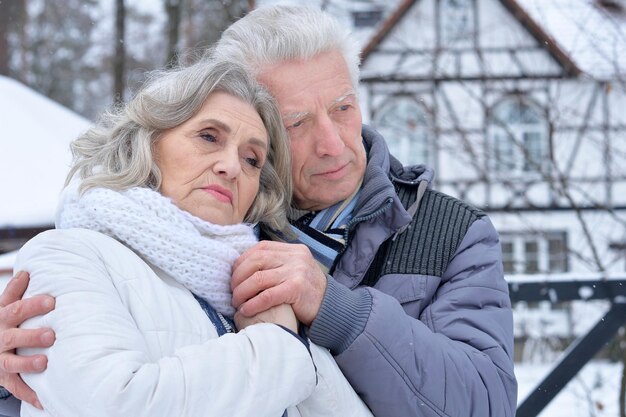 Portrait of a mature couple, close up