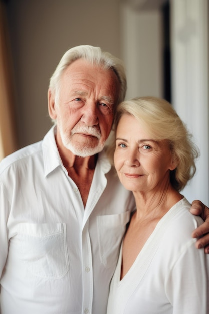 Portrait of a mature couple standing together at home