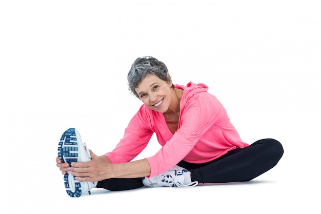 Portrait of mature woman exercising