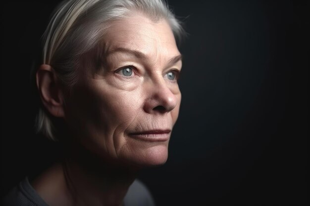 Portrait of a mature woman suffering from depression with copyspace created with generative ai