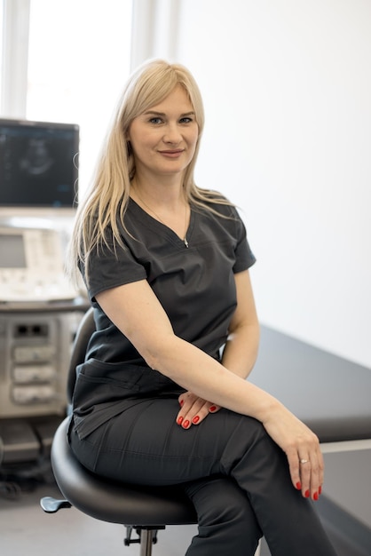 Portrait of medical specialist in ultrasound diagnostics at clinic