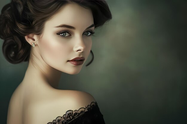 Photo portrait of a mesmerizing woman in an exquisite evening gown