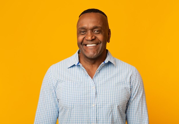 portrait of middle aged african american man with happy smile