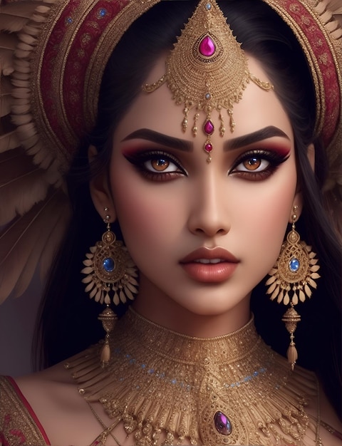 Portrait of middle eastern queen