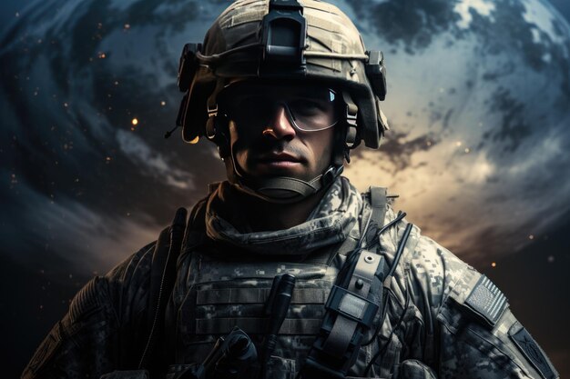 Портрет современного солдата во время военной операции