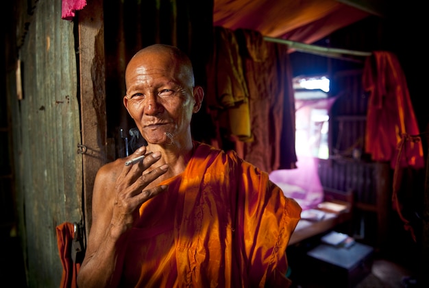 Portrait of a monk at a monastery