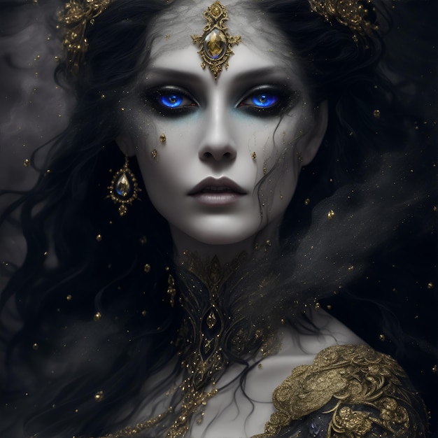 Photo portrait of morgana morgan le fay enchantress and sorceress generative artificial intelligence