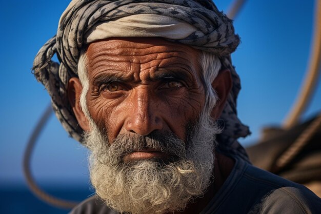 Portrait of a Moroccan Fisherman Generative Ai