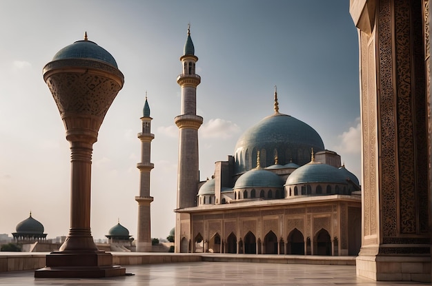 portrait of the mosque in the afternoon