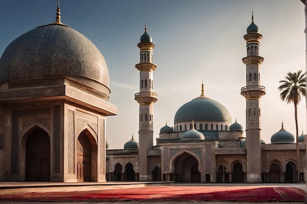 portrait of the mosque in the afternoon