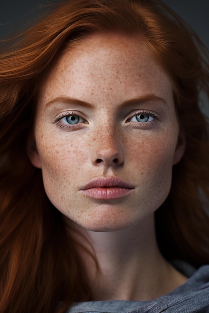 Portrait of the most beautiful mid aged Redhead