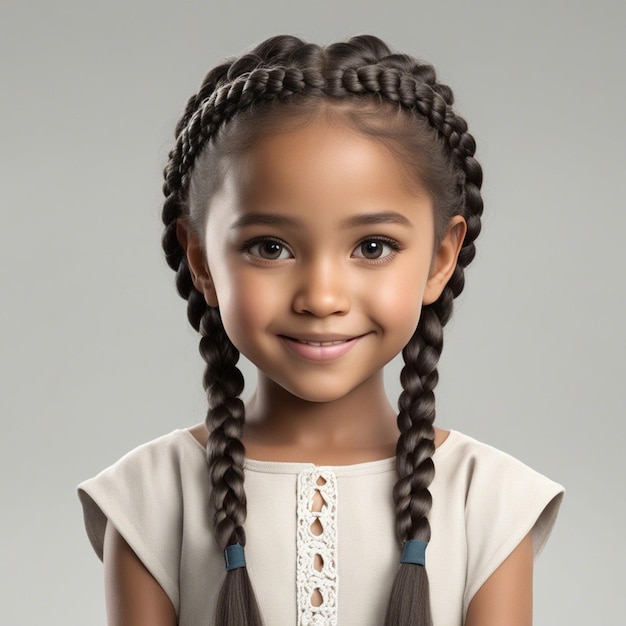 Photo a portrait of the most charming cute young american girl white cute smile and curly hair
