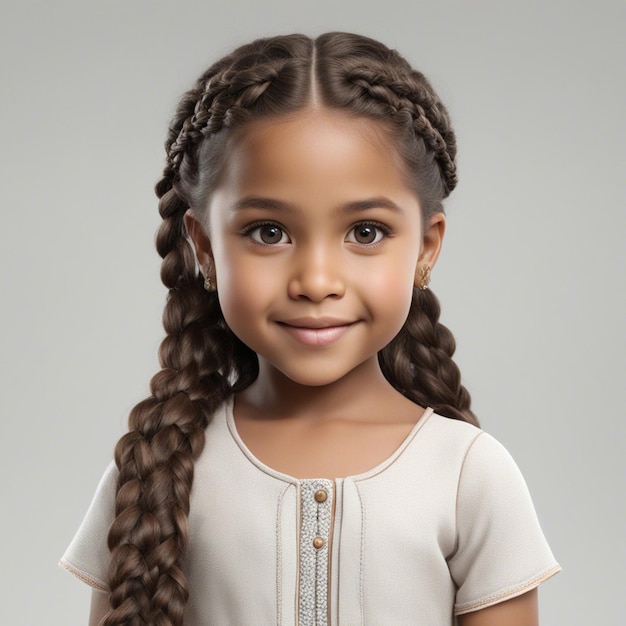 Photo a portrait of the most charming cute young american girl white cute smile and curly hair