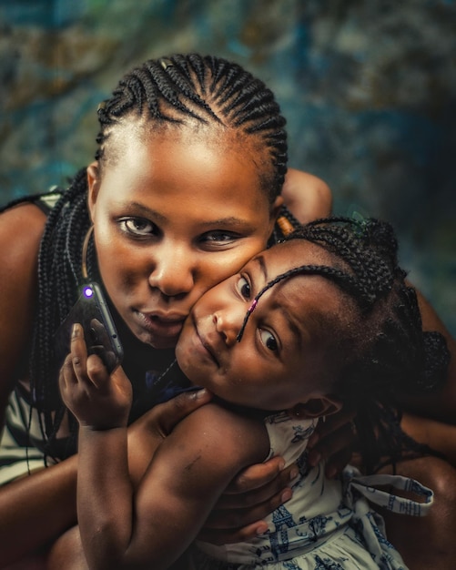 portrait of mother and daughter