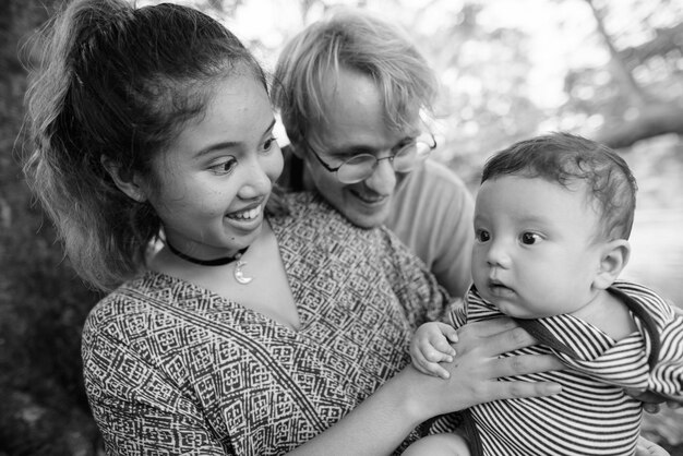 Photo portrait of mother and son