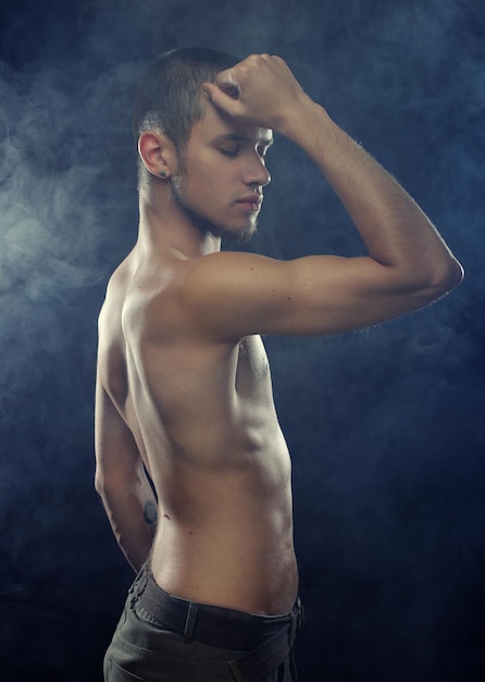 Portrait of a muscular male model