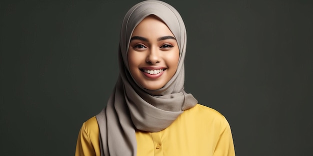 Portrait of a muslim woman wearing a headscarf generative ai