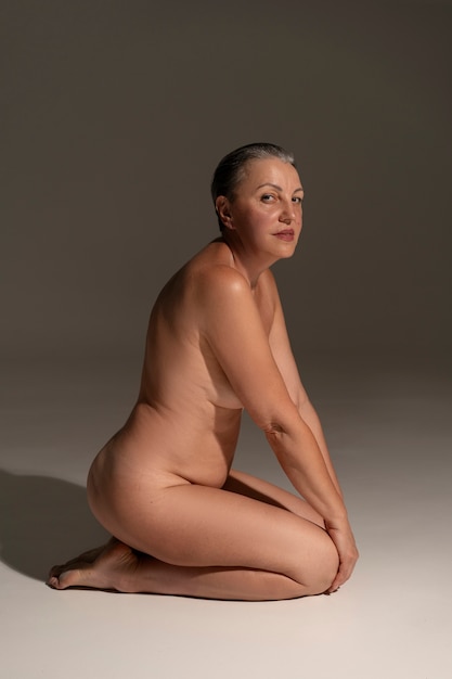 Portrait of naked elderly person