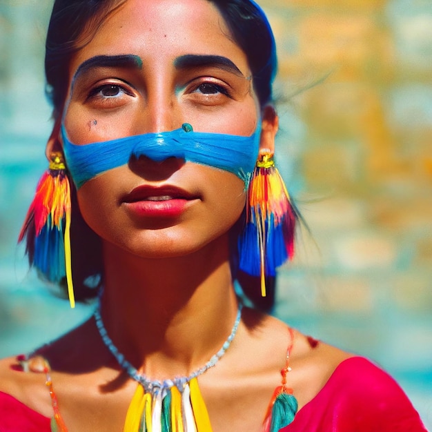 Portrait of native american indian woman