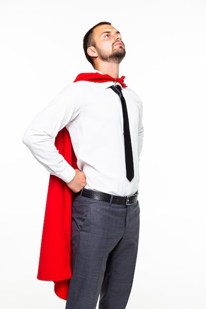 Portrait of nice attractive businessman wearing bright mantle