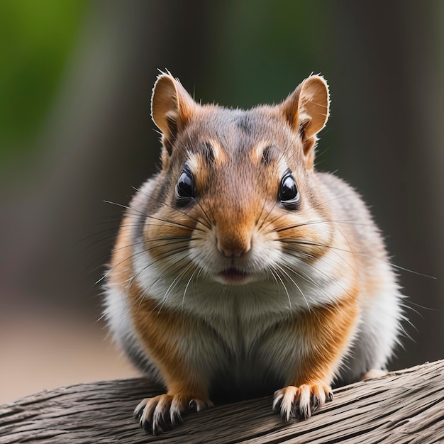 Portrait of nice and cute chipmunk closeup