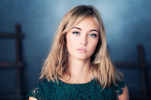 Portrait of Nice Young Woman Fashion Model