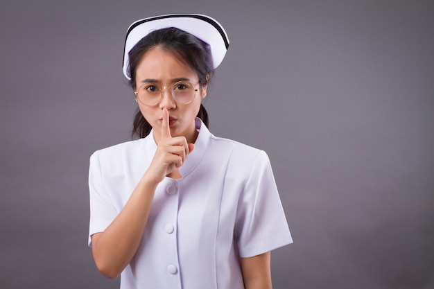 Portrait of a nurse wearing eyeglasses