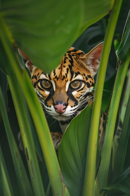 Photo portrait of an ocelot