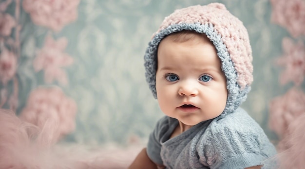 Фото Портрет ребенка милый ребенок на абстрактном фоне красивый ребенок на фоне