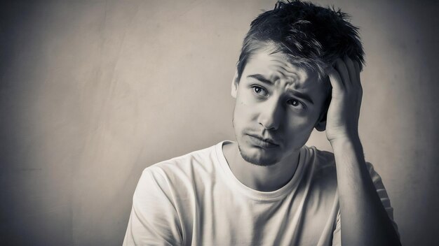 Фото portrait of a confused young man