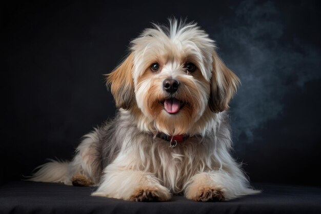 Фото Портрет пушистой трехцветной собаки