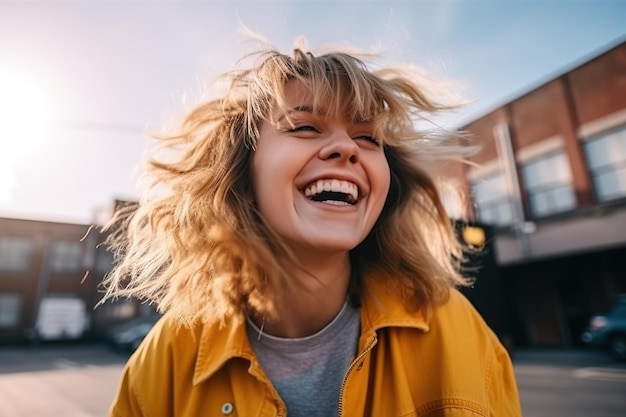 写真 30代の満足した女性のポートレート