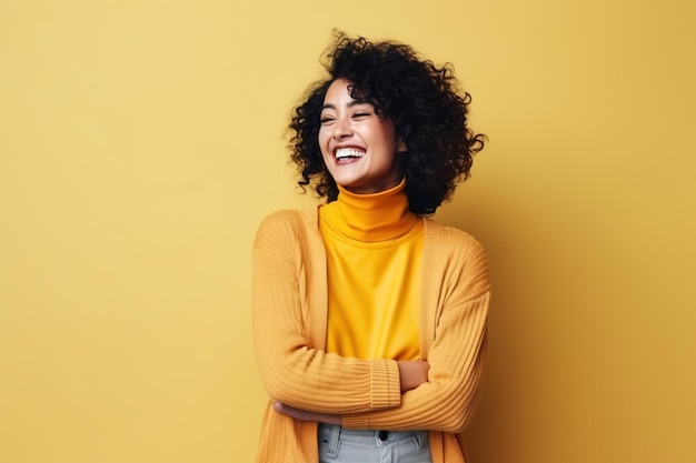 写真 30代の満足した女性のポートレート