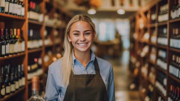 写真 ポジティブな店員の肖像画