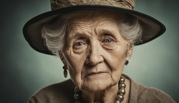 Фото Портрет пожилой старухи крупным планом счастья улыбки грустная пожилая женщина портрет бабушки