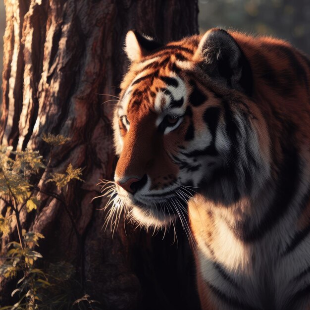 Фото Портрет тигра в джунглях