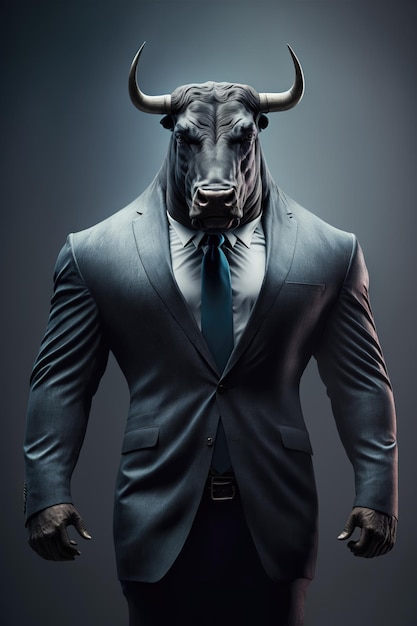Фото Портрет животного в деловом костюме офисного работника на изолированном фоне
