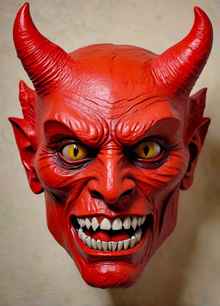 Фото Портрет дьявола дьявол сталкивается с страшным демоном с рогами