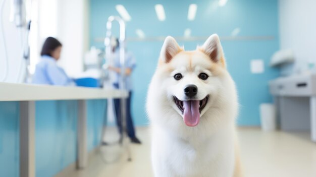 写真 ⁇ 医で微笑む犬の肖像画