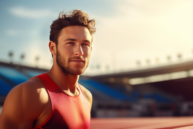 写真 スポーツをしているハンサムな男性の肖像画 ⁇ 朝のジョギング ⁇ 健康的なライフスタイル