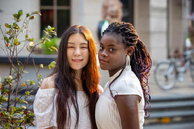 写真 幸せな女性の肖像画