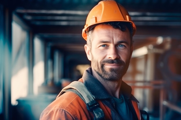 Фото Портрет человека в металлургической рабочей одежде