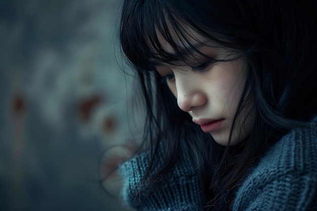 写真 白い背景の若い女性の肖像画