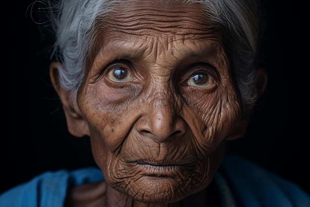 portrait of an old indian woman