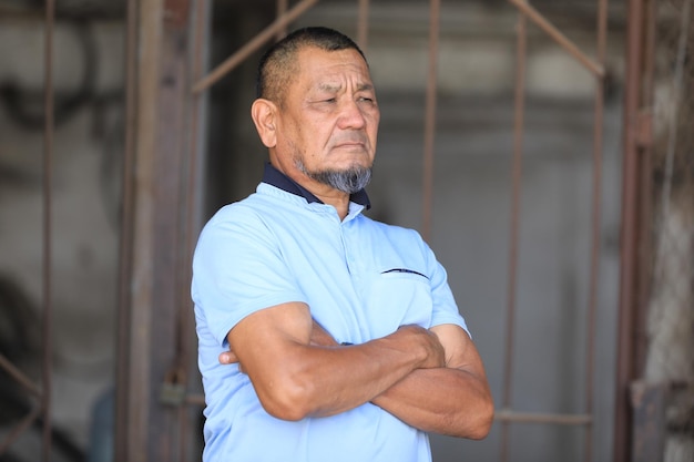 portrait of an old Kazakh man