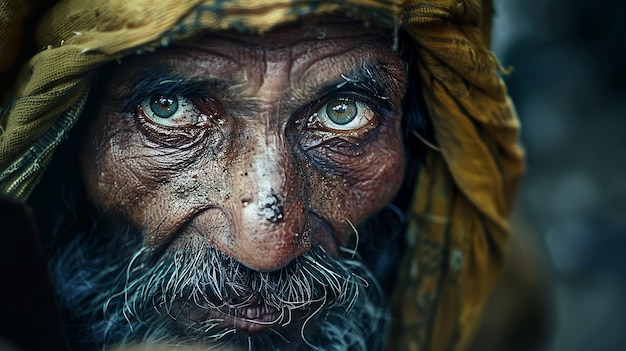 portrait of Old poverty poor people