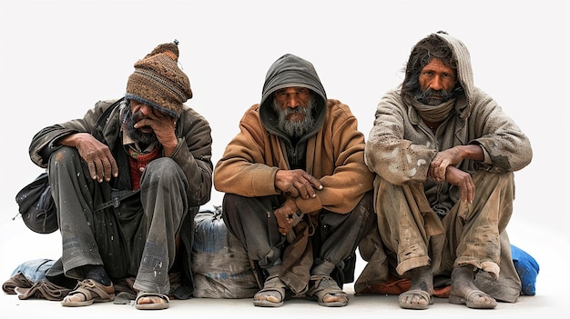 portrait of Old poverty poor people