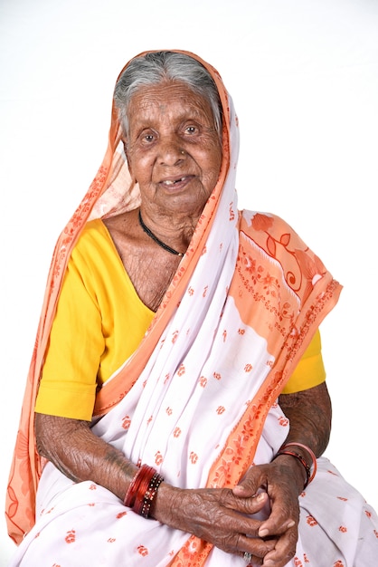 Premium Photo  Portrait of an old woman, senior indian woman